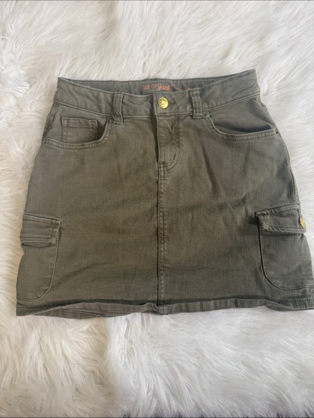 Cat & Jack Olive Green Cargo Mini Skirt